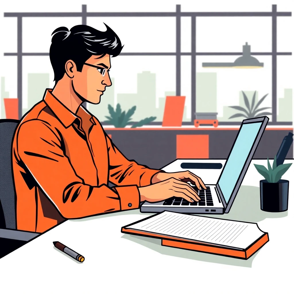 Person researching admin job listings