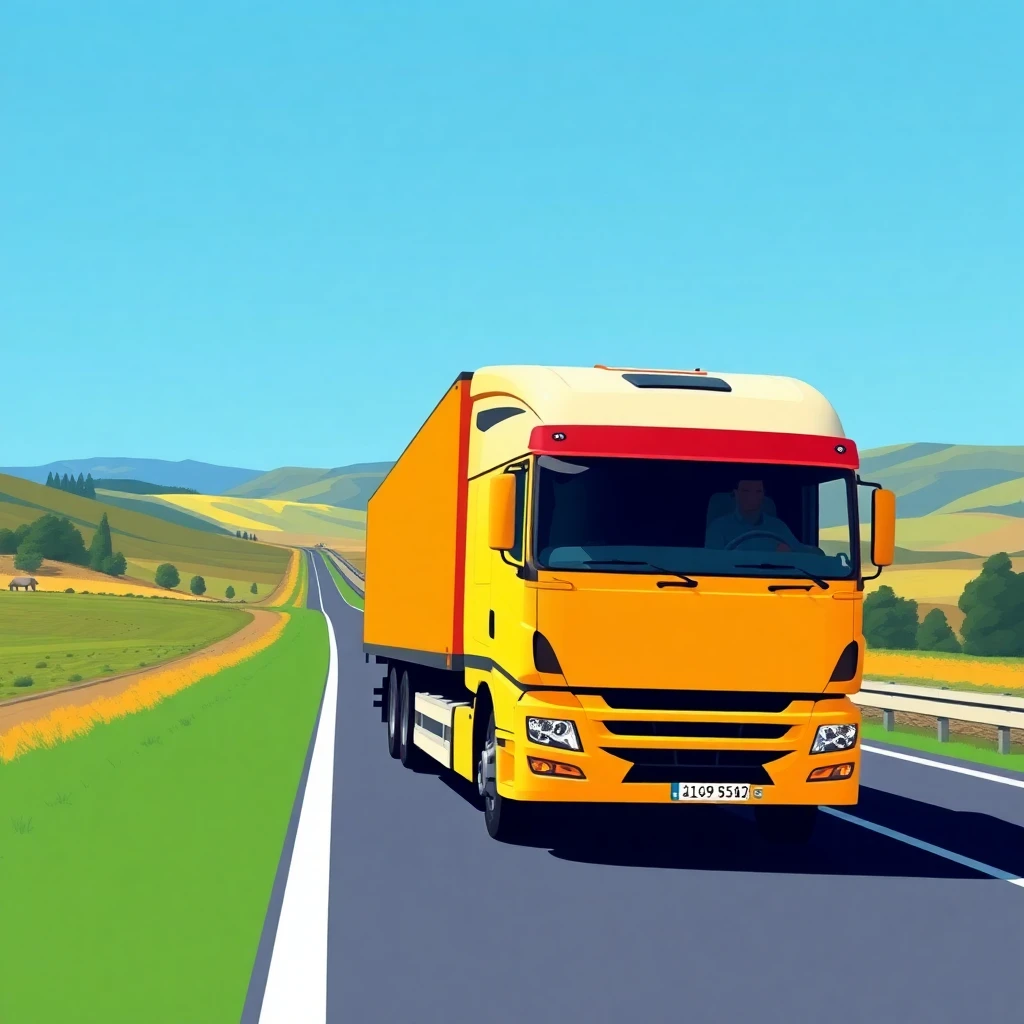 LKW-Fahrer auf der Autobahn