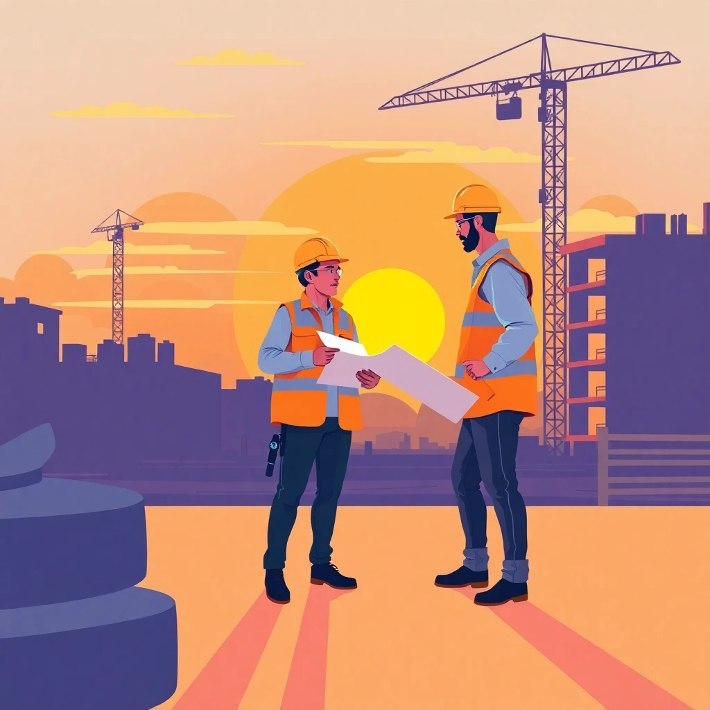 Bauarbeiter bei der Planung