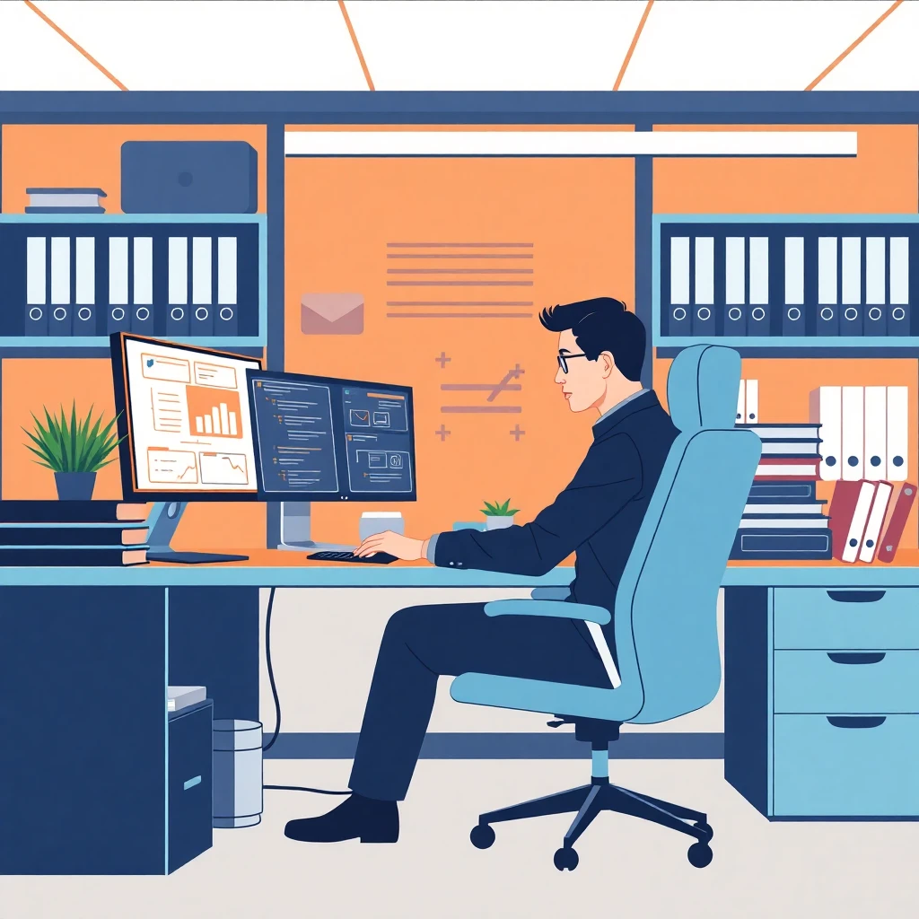 Professional in productive work environment