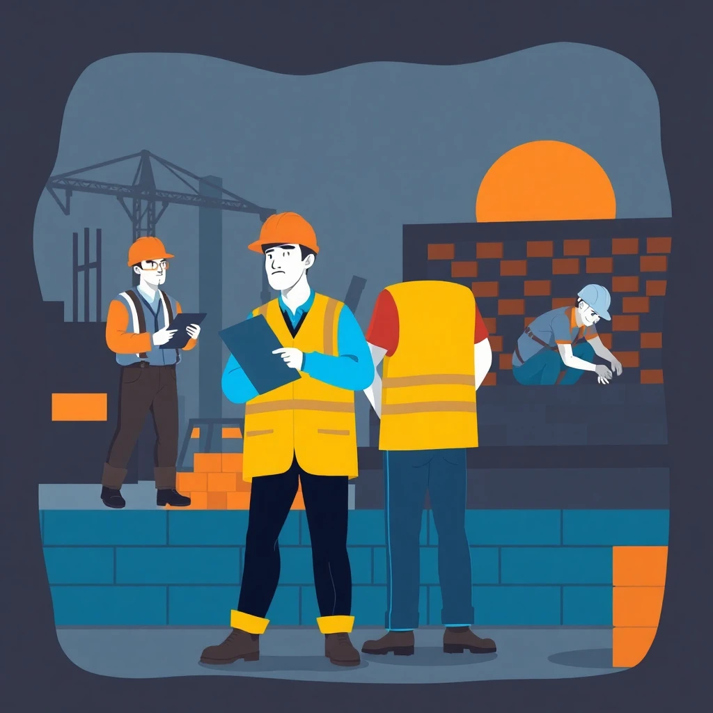 Construction site with workers