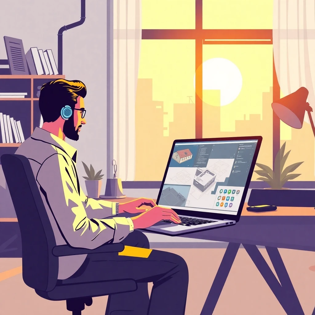 Remote construction work setup