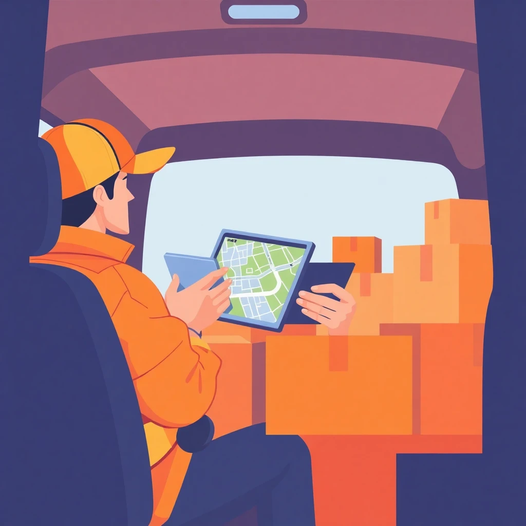 Courier driver planning delivery route