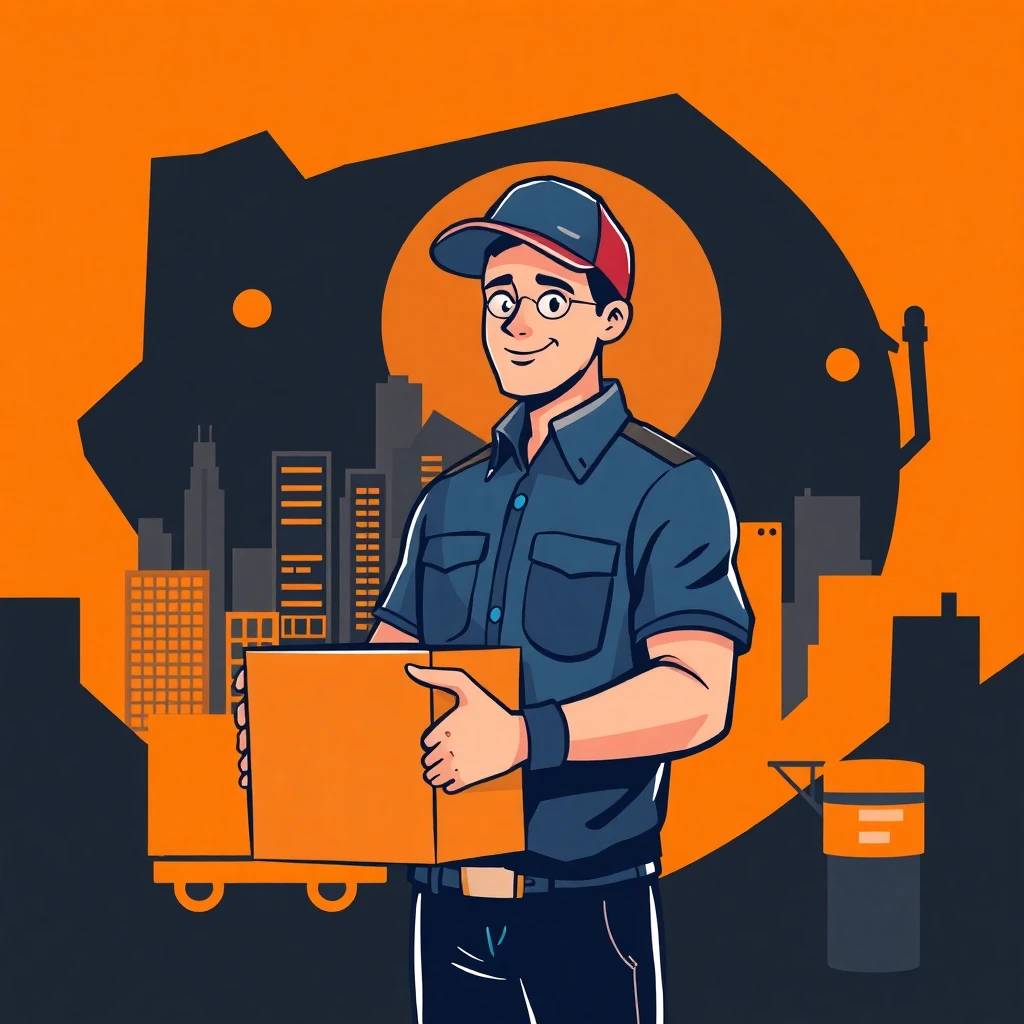 Delivery driver in action