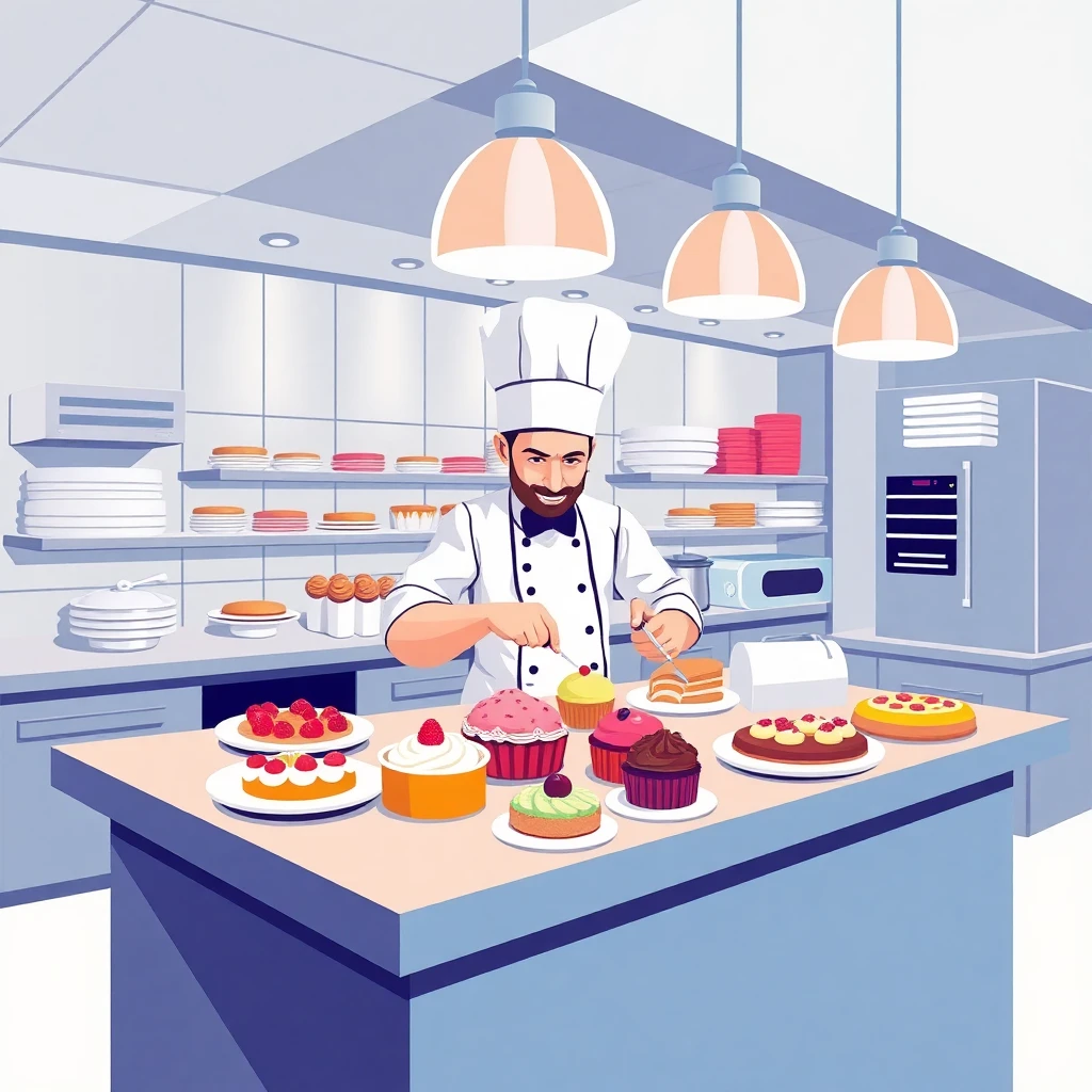 Pastry chef at work
