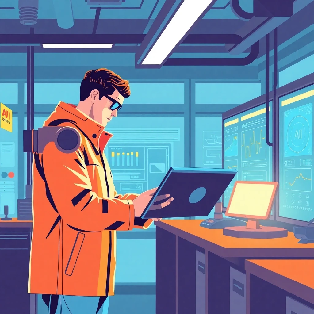 Engineer with AI system