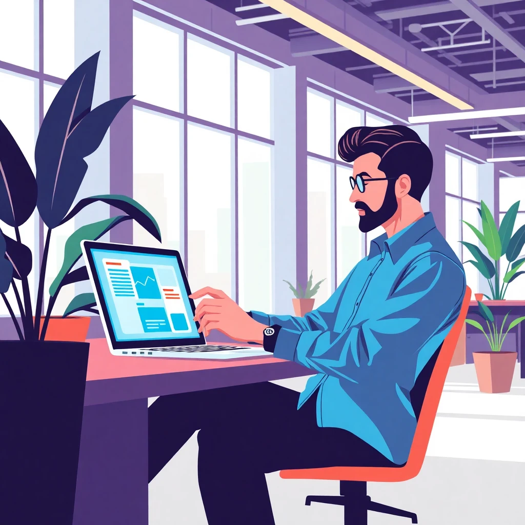 Project manager reviewing job offers