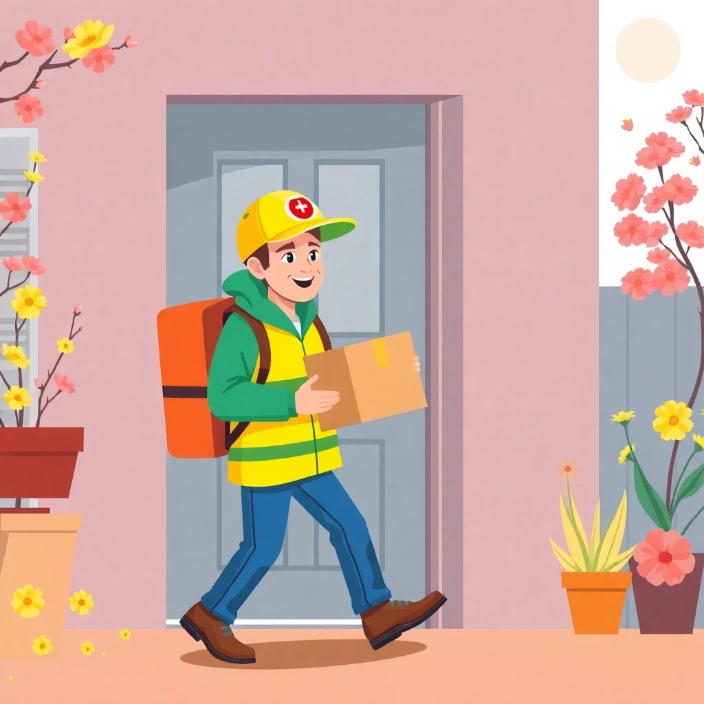 Kurierfahrer bei der Arbeit