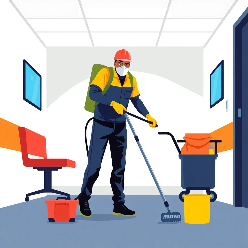 Trabajo de limpieza en hospital