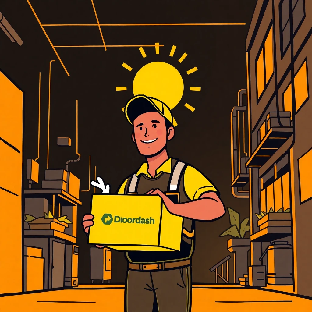 Repartidor de DoorDash en acción