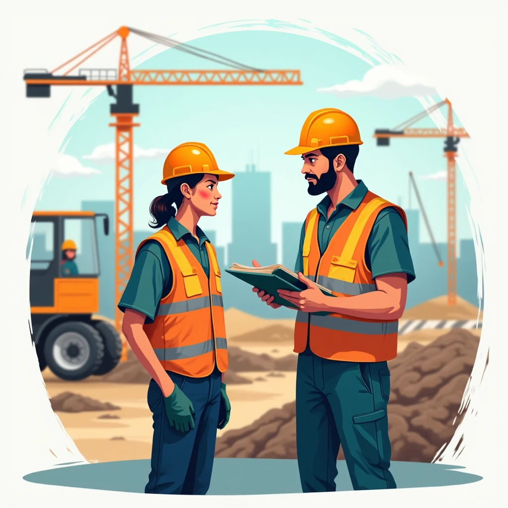 Entry-level construction worker learning