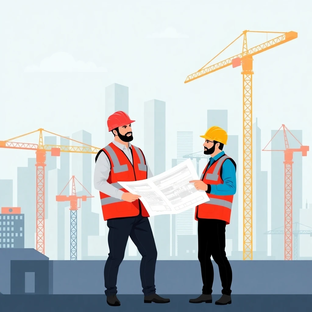 Construction professionals on-site