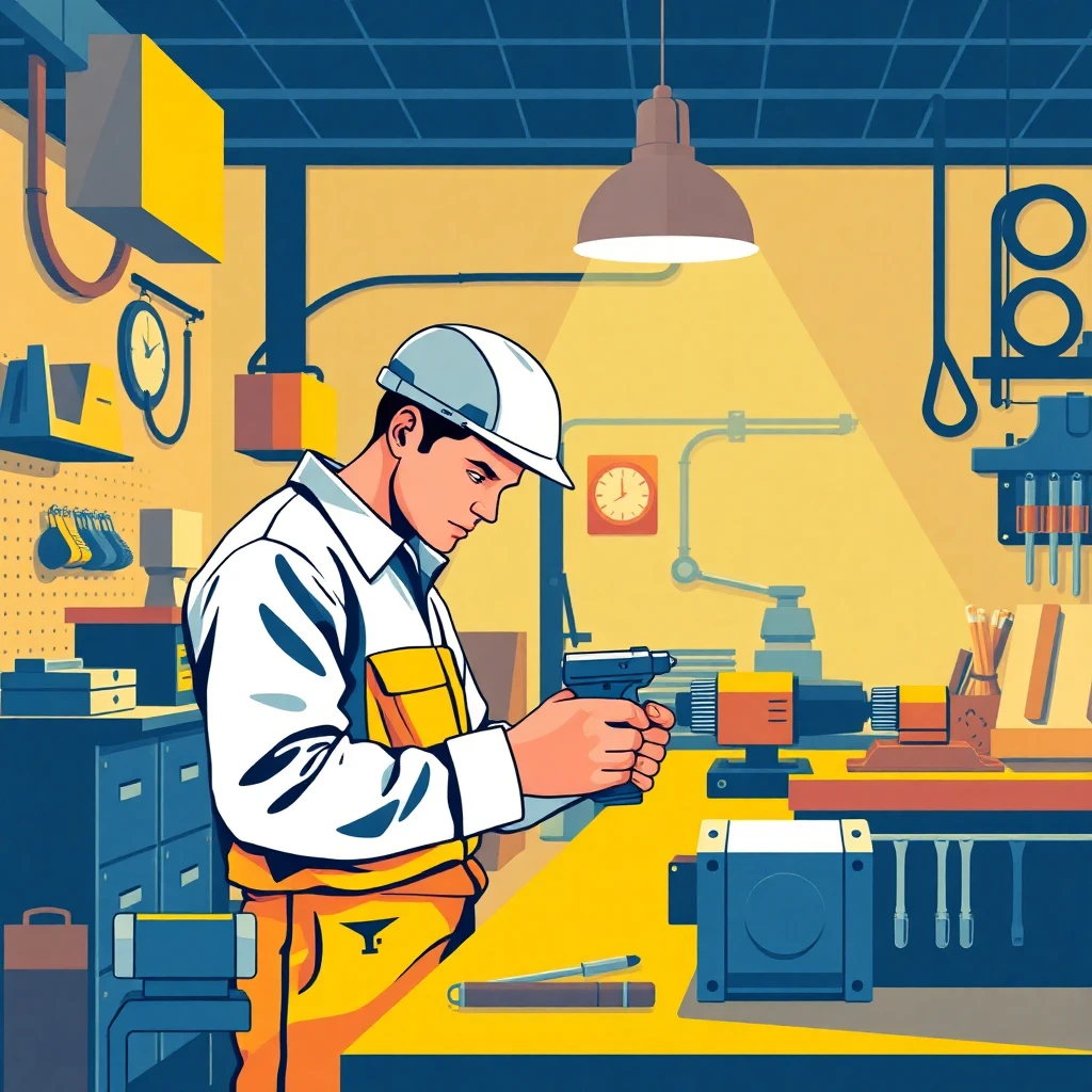 Skilled tradesperson at work