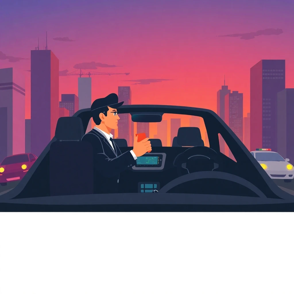 High-end courier driving