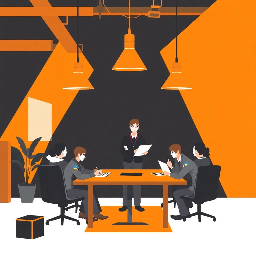 Gerente de proyectos liderando un equipo