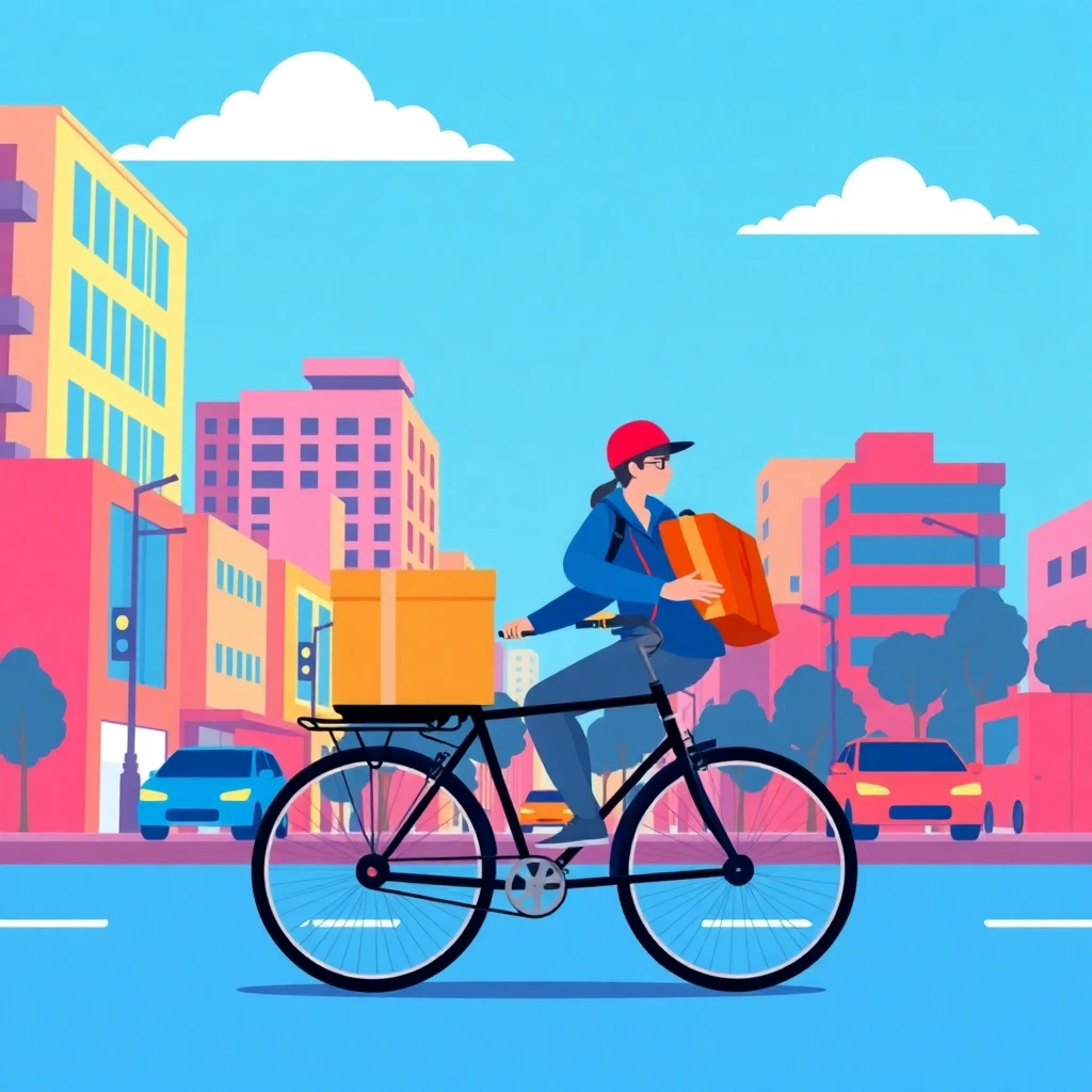 Repartidor en acción