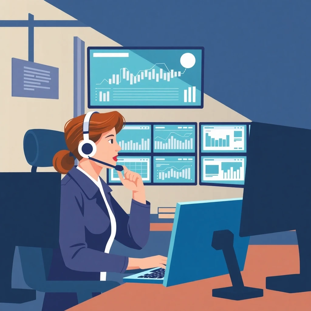 Customer service professional at work