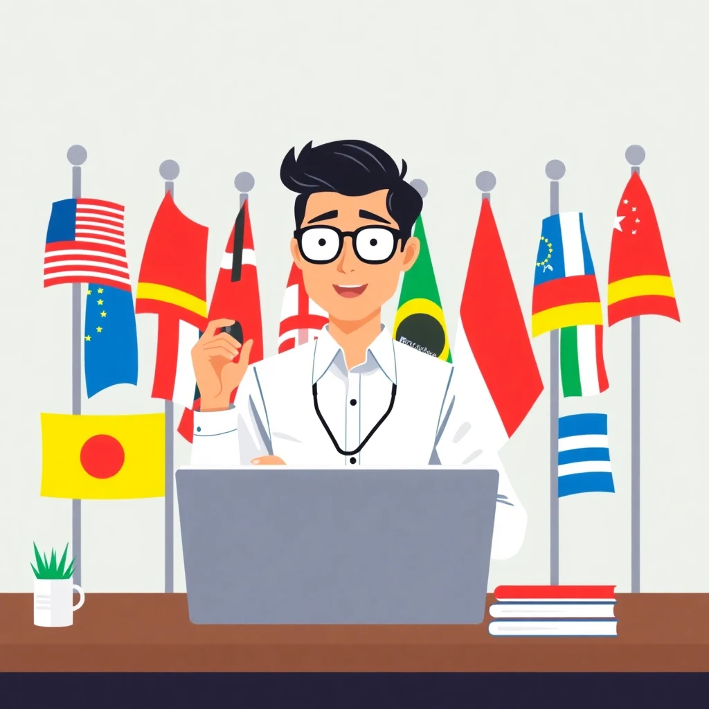 Language specialist at work
