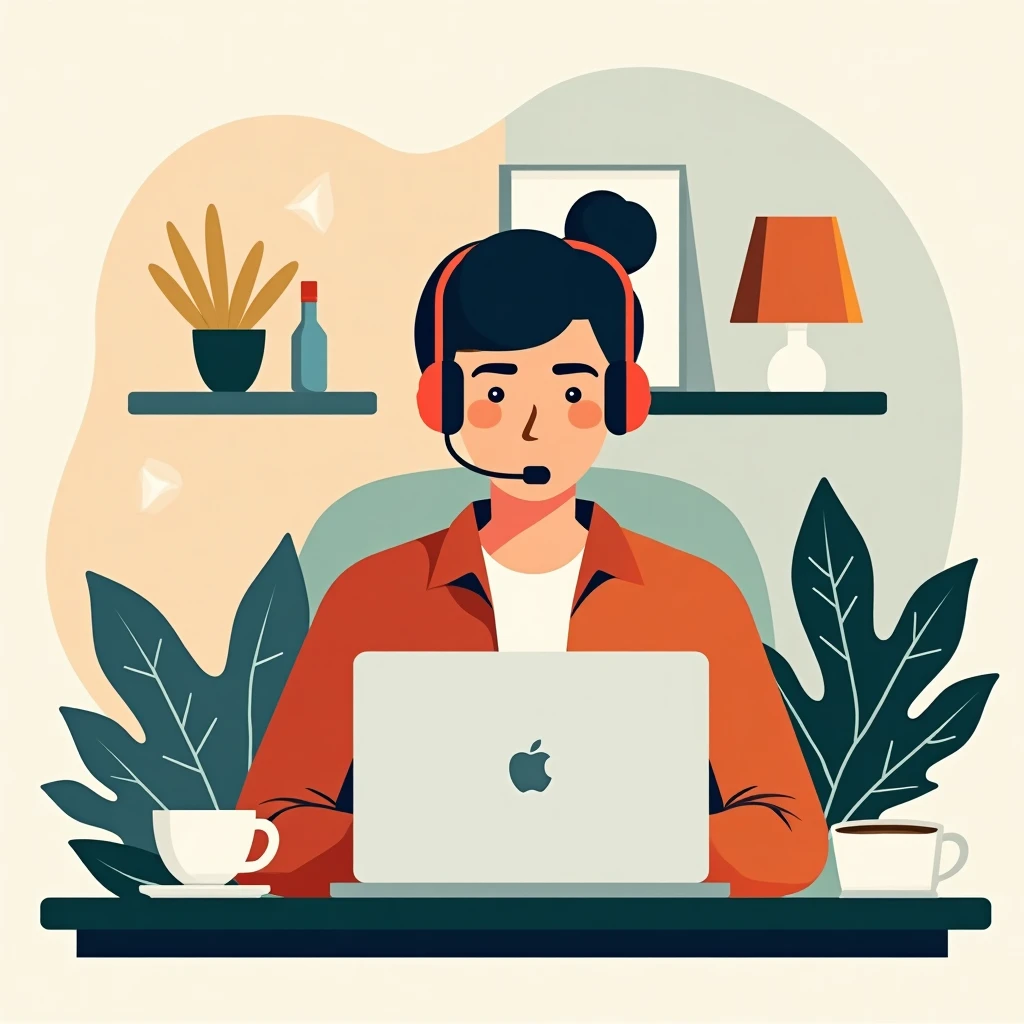 Working from home in a comfortable setting