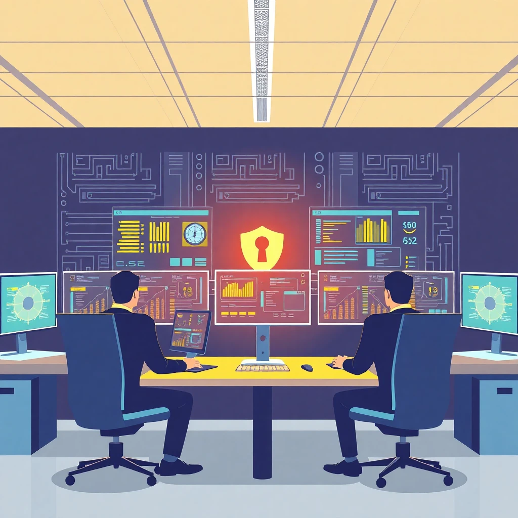 High-tech cybersecurity office