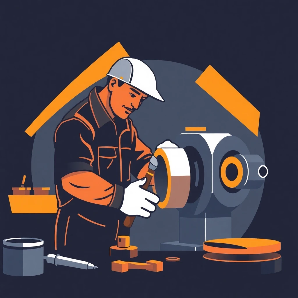 Técnico de mantenimiento trabajando