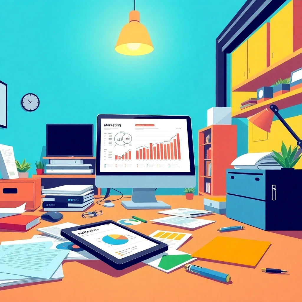 Digital marketing and SEO workspace