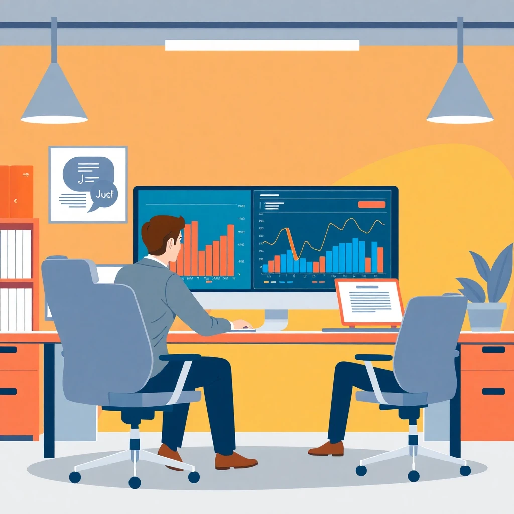 Bureau moderne avec graphiques de données