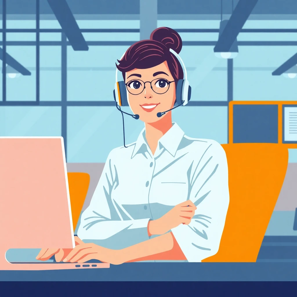 Customer service representative at work