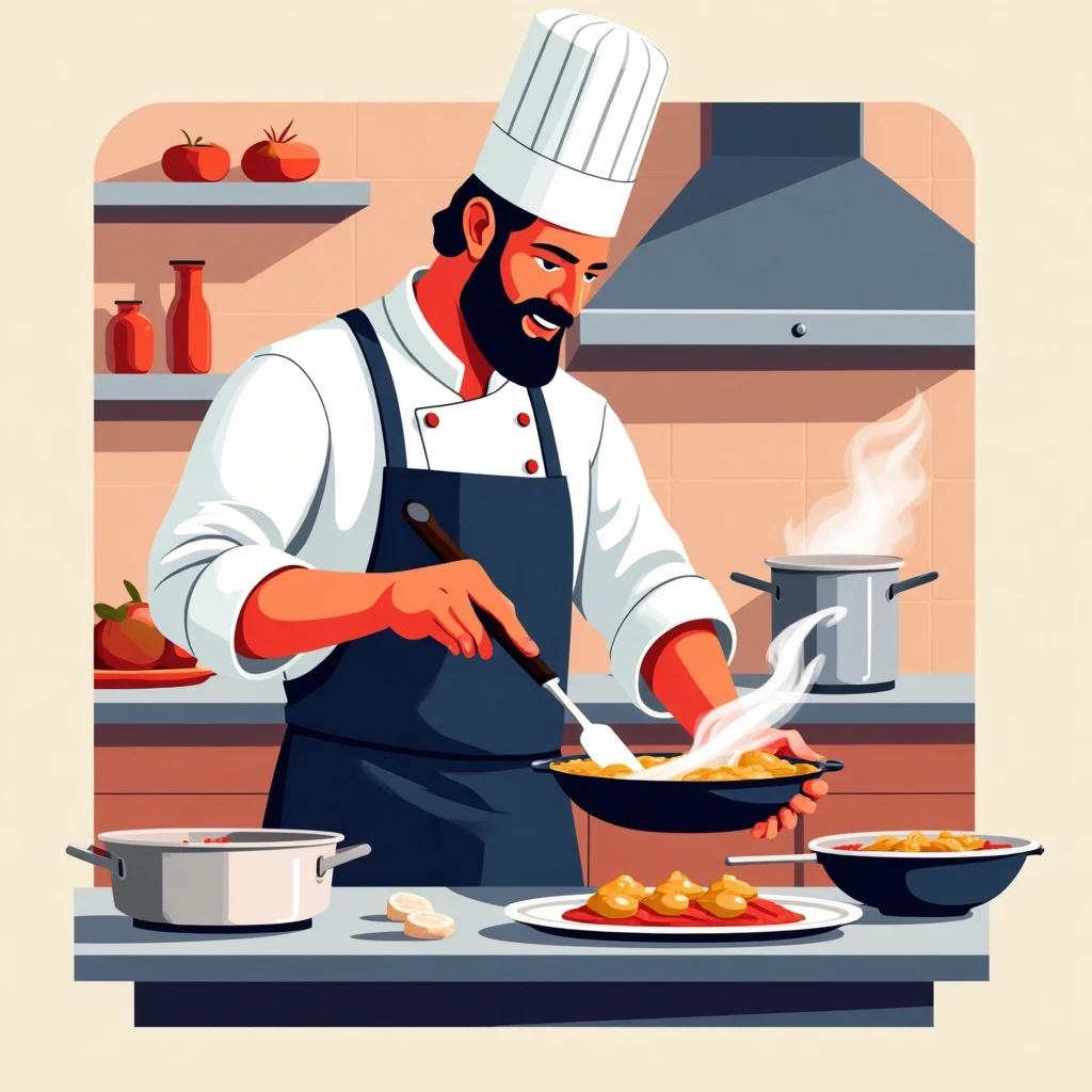 Chef preparing a dish