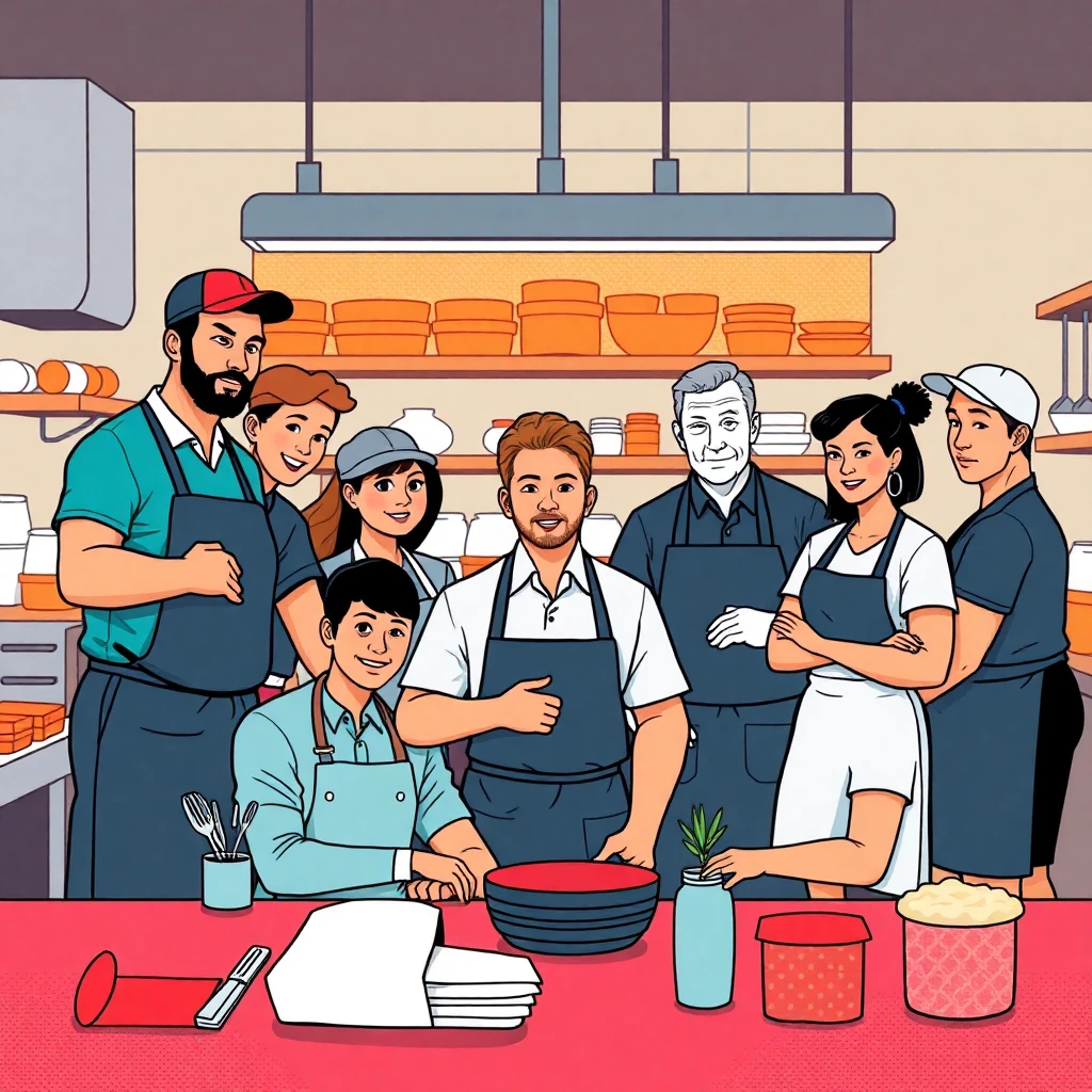 Diverse hospitality team