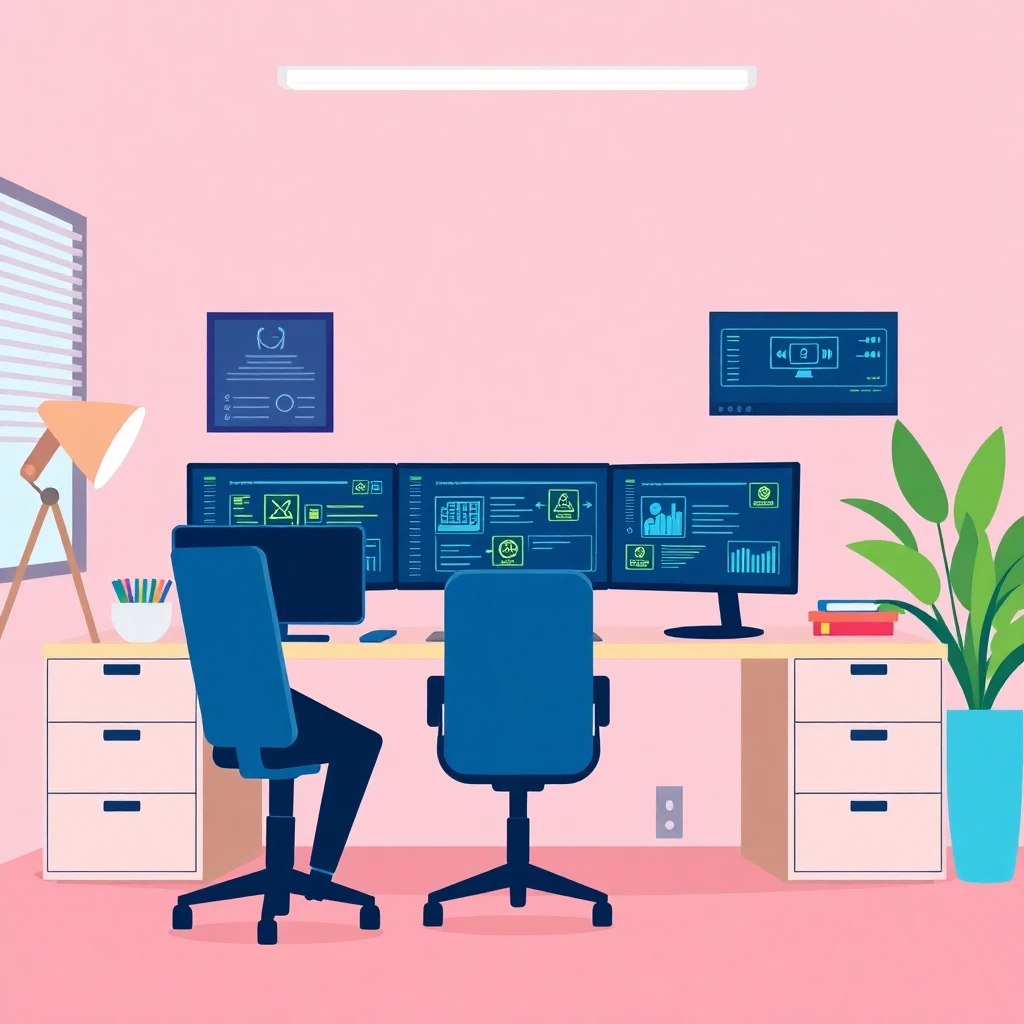 Home office setup for IT work