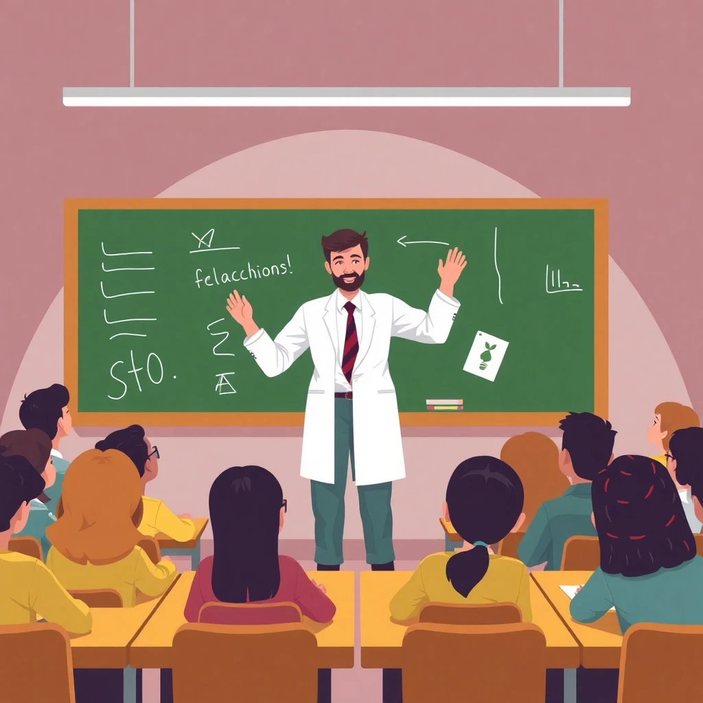 Teacher debunking myths in front of students