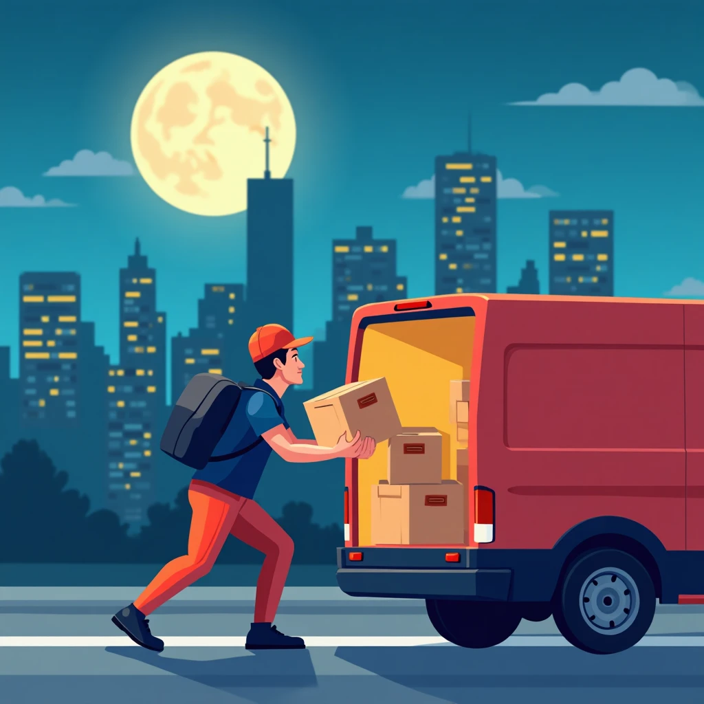 Night shift delivery work