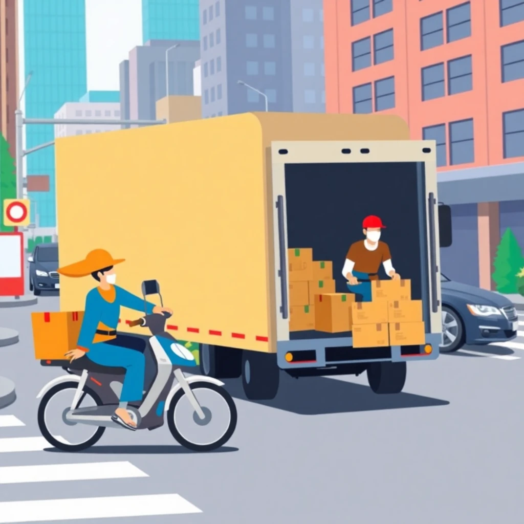 Delivery drivers at work