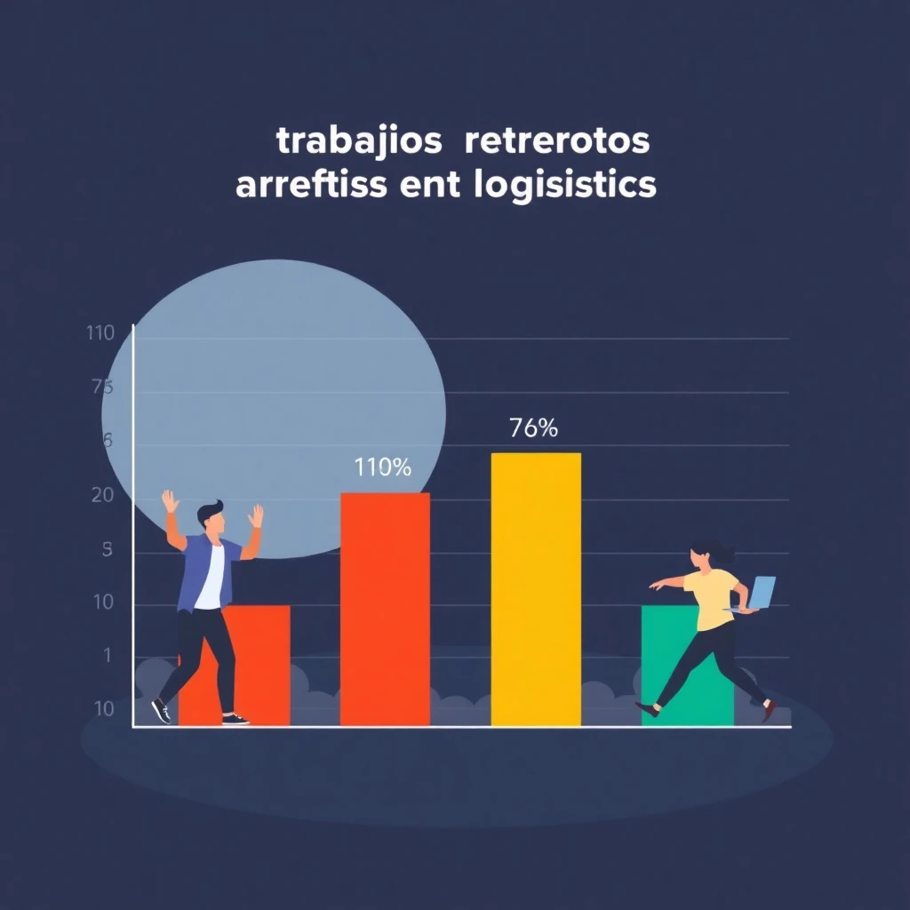 Gráfico de barras de trabajos remotos en logística