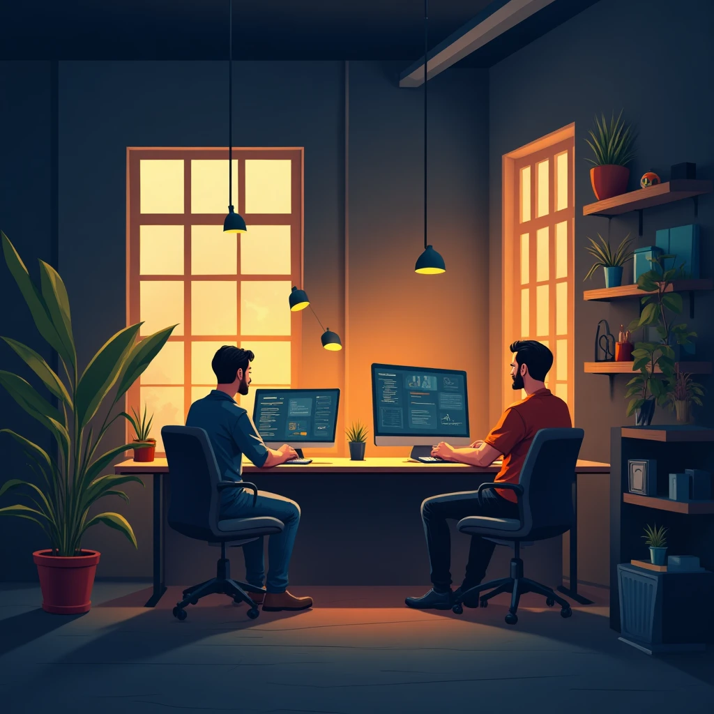 Equipo de desarrolladores en colaboración