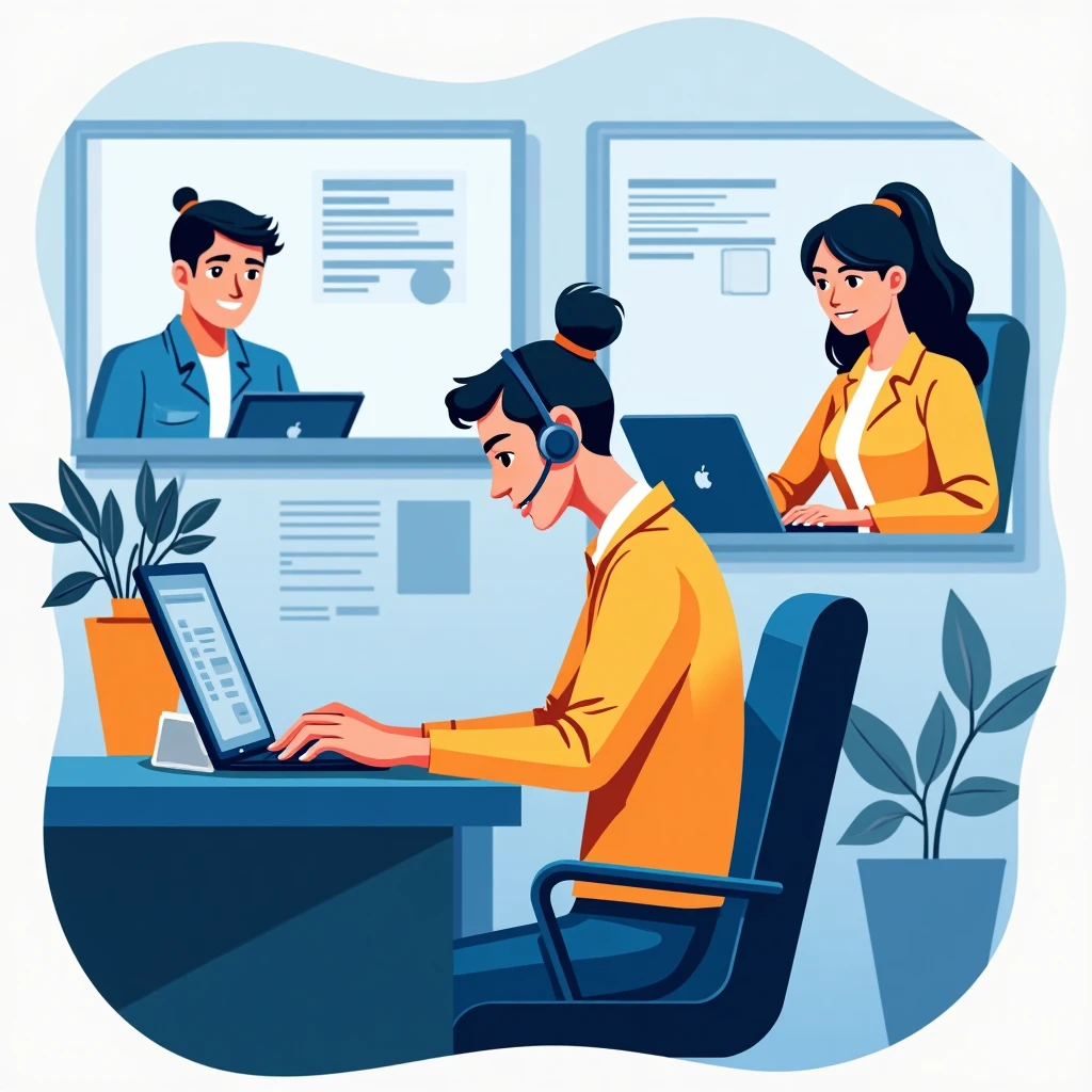 Agente de servicio al cliente en acción