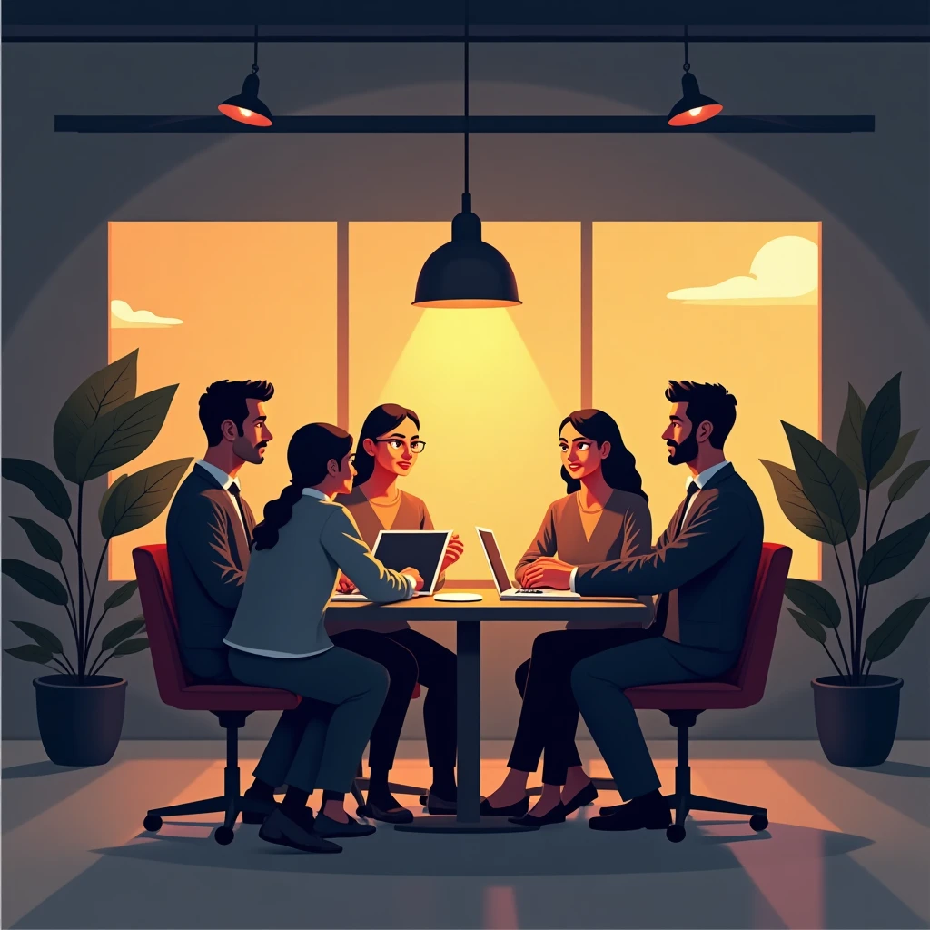 Reunión de trabajo en gestión de proyectos