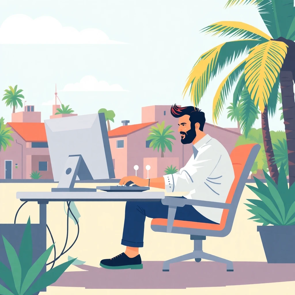 Profesor trabajando en vacaciones