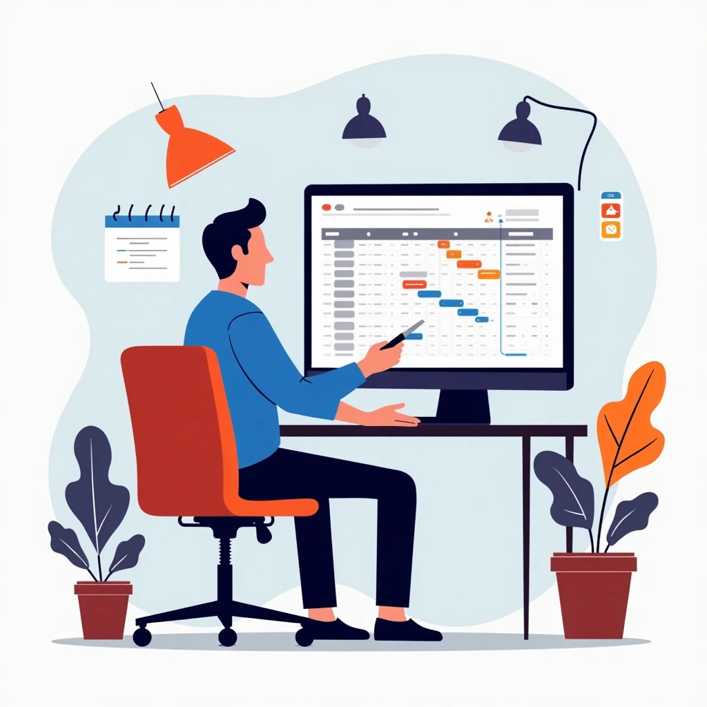 Profesional de gestión de proyectos trabajando