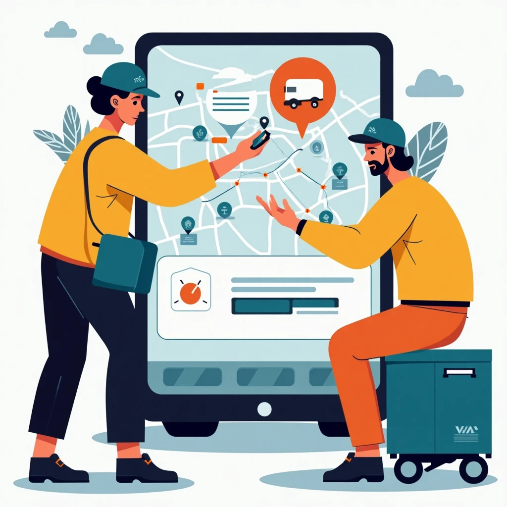 Mapa de rutas de entrega