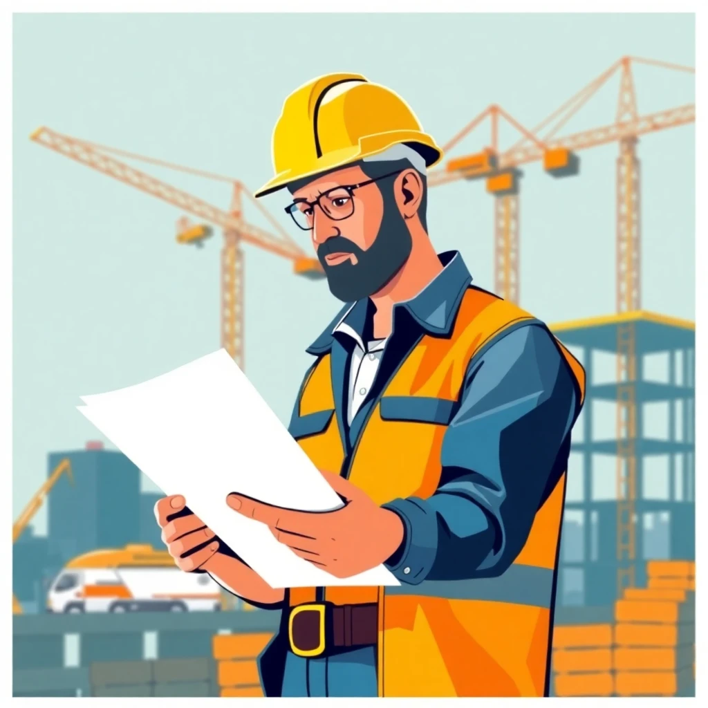 Bauarbeiter auf Baustelle