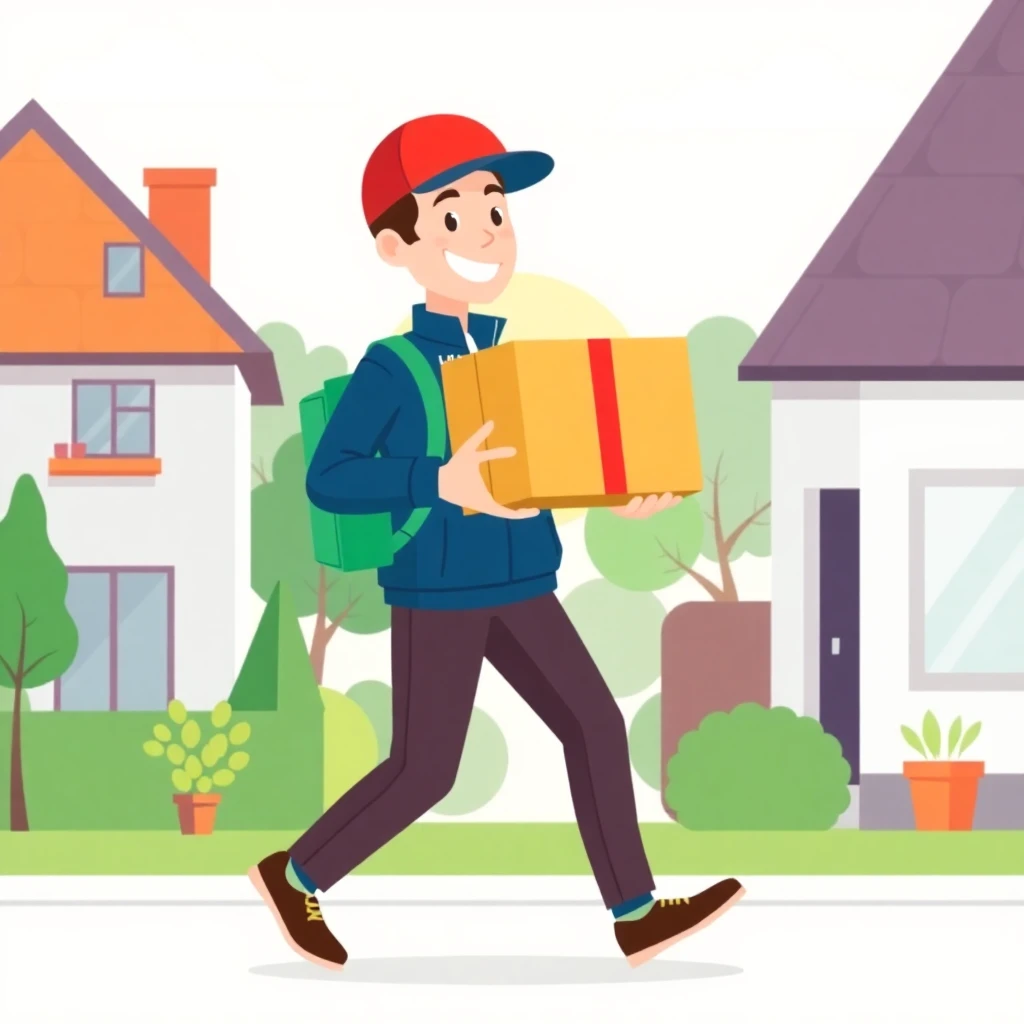 Paketzusteller bei der Arbeit