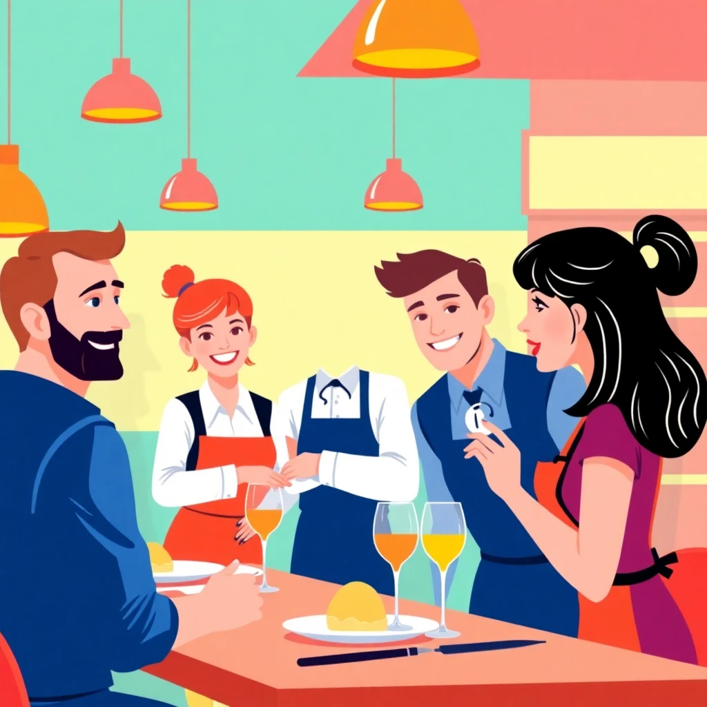 Geschäftiger Restaurantservice