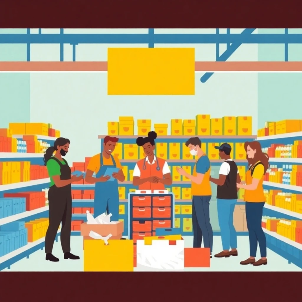 Retail team in action