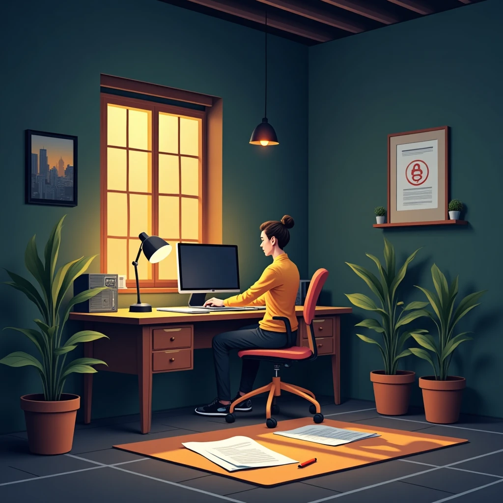 Cenário de escritório sofisticado