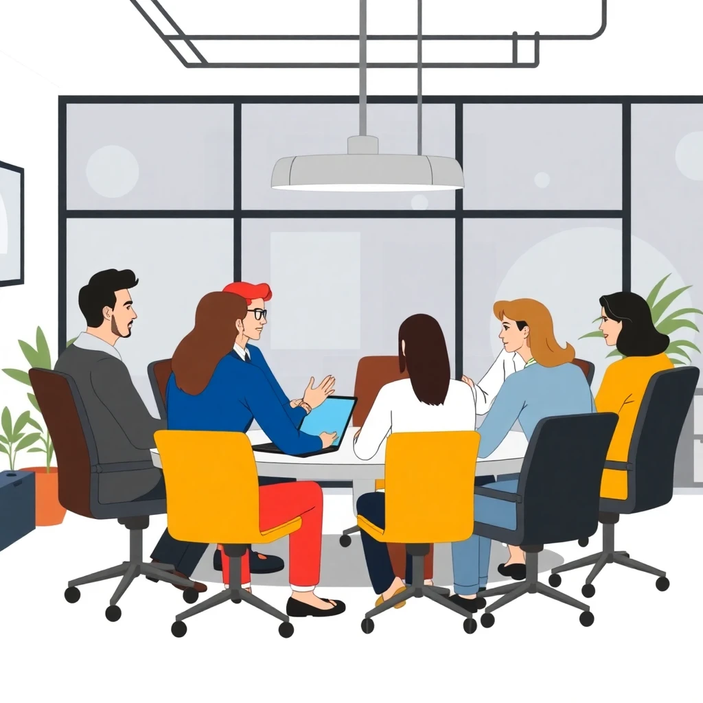 Discussão de equipe em ambiente colaborativo