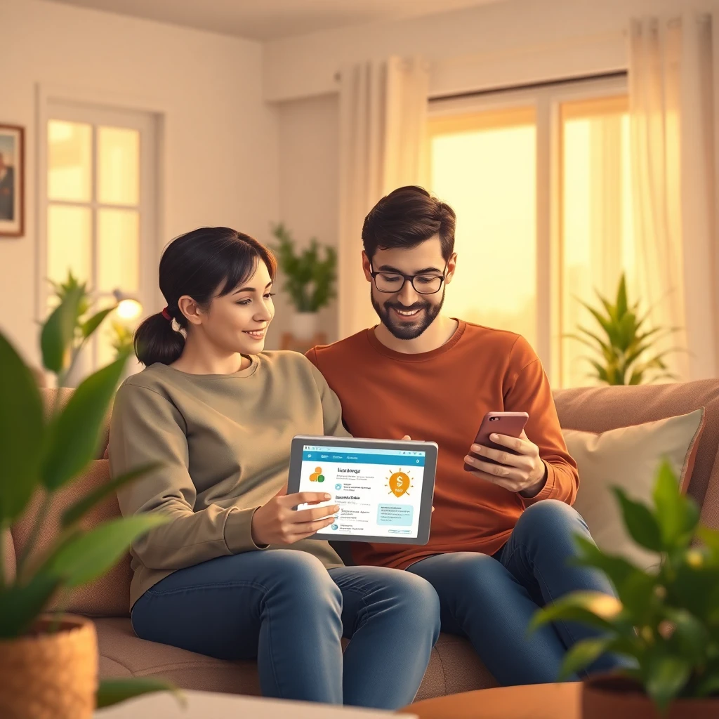 Young couple reviewing life insurance