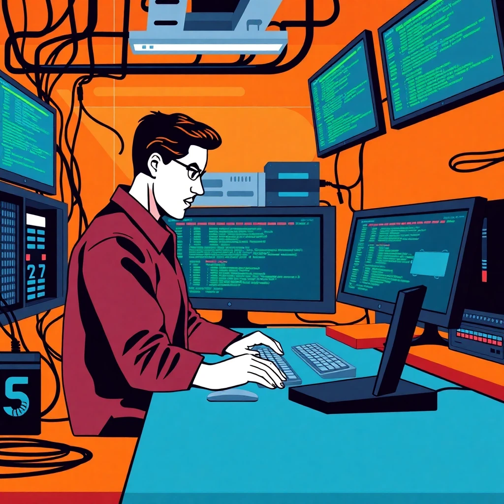 Mid-level IT professional at work