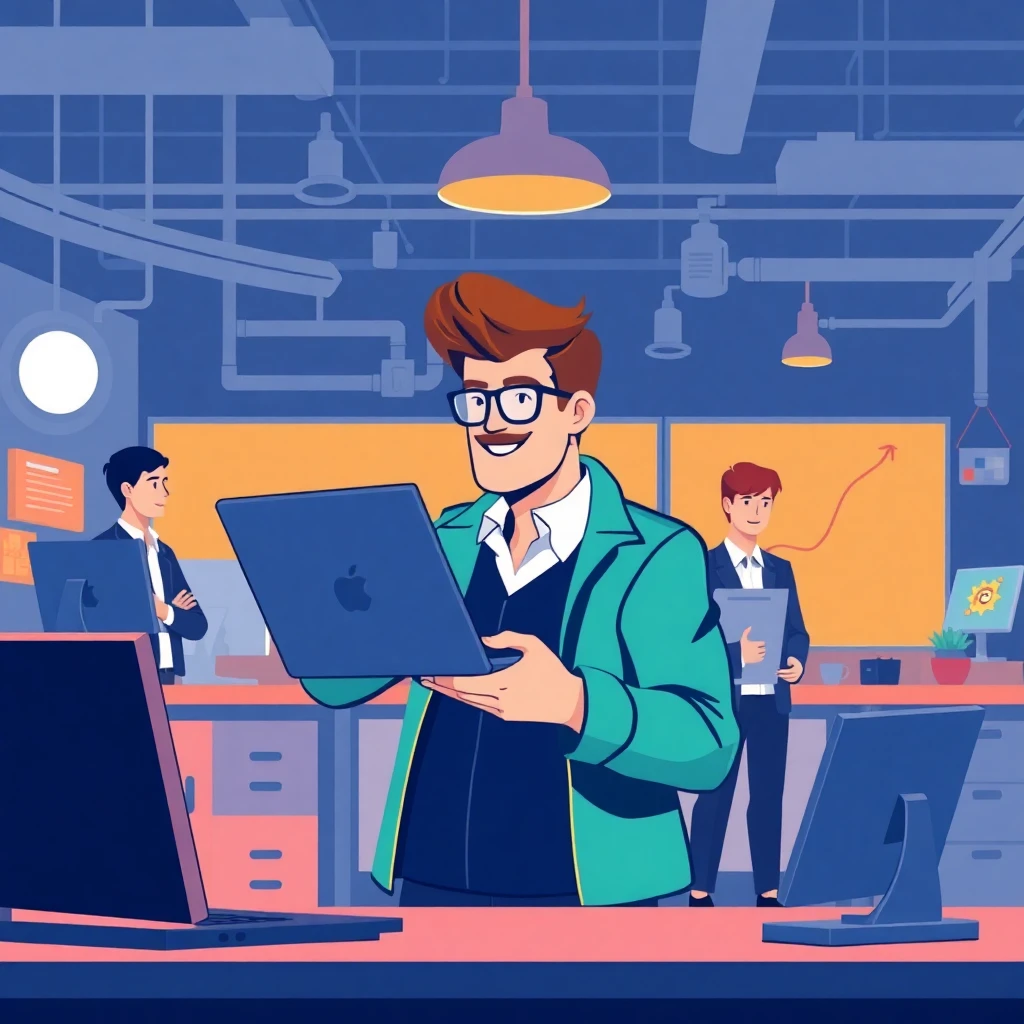 Aufstrebender IT-Profi in einem Start-up